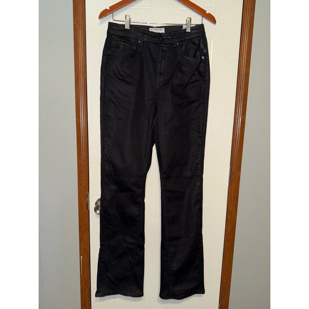NWT Free Peopleโx We The Free Xena Coated Straight Jeans in Ethereal Black SZ 31 - Picture 4 of 16